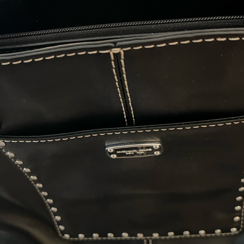 Michael Kors Black leather with silver studs large Travel Tote Bag - Picture 6 of 15